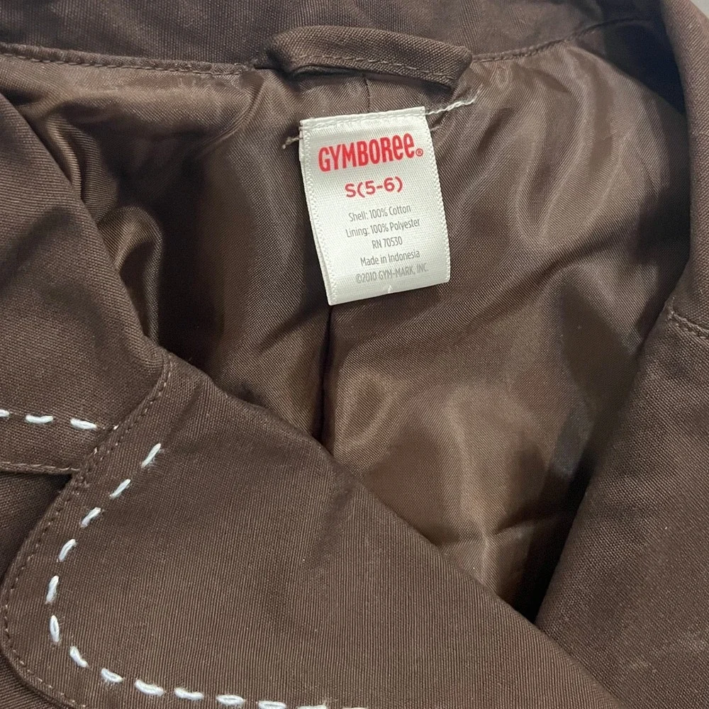 Gymboree‎ Trench Coat Girls Size 5-6 Brown Good Double Breasted Belted Stitching